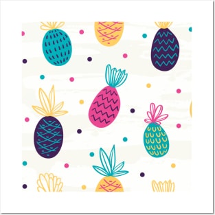 colorful ananas pattern Posters and Art